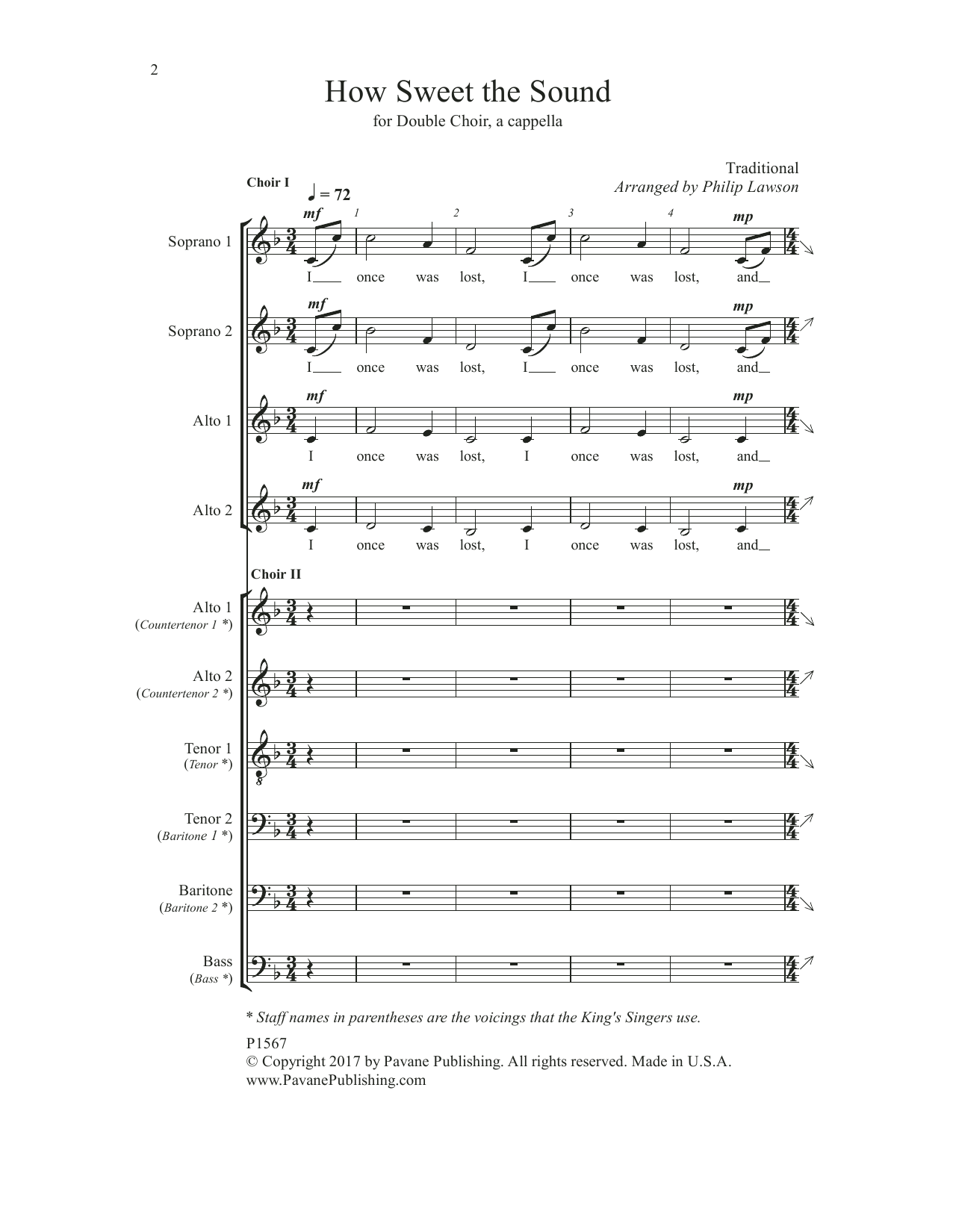 Download Philip Lawson How Sweet the Sound Sheet Music and learn how to play Choir PDF digital score in minutes