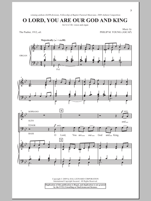 Download Philip M. Young O Lord, You Are Our God And King Sheet Music and learn how to play SATB Choir PDF digital score in minutes