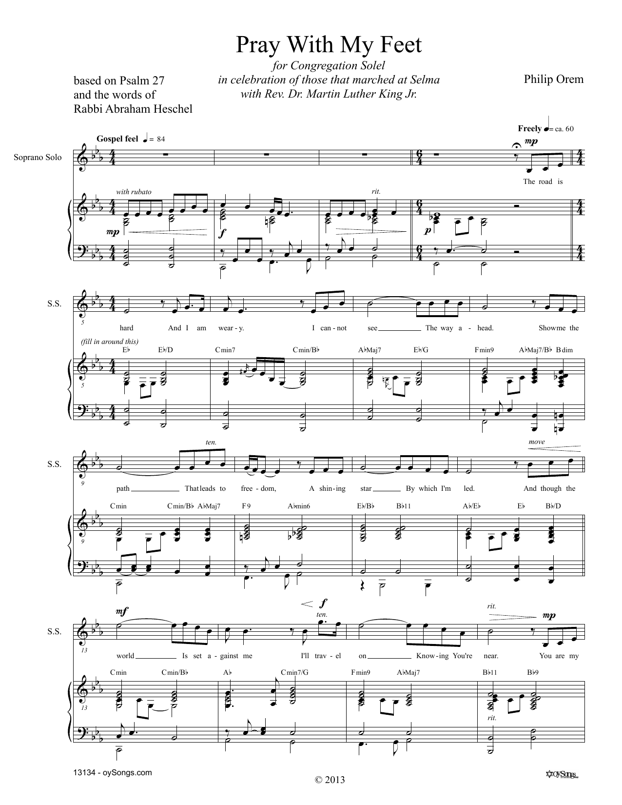 Download Philip Orem Pray With My Feet Sheet Music and learn how to play SATB Choir PDF digital score in minutes