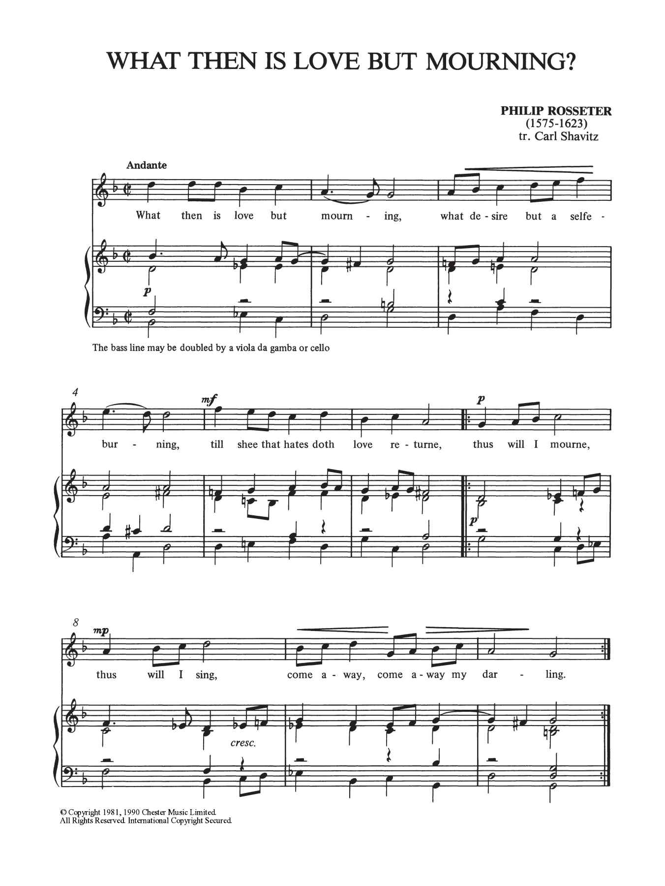 Download Philip Rosseter What Then Is Love But Mourning? Sheet Music and learn how to play Piano & Vocal PDF digital score in minutes