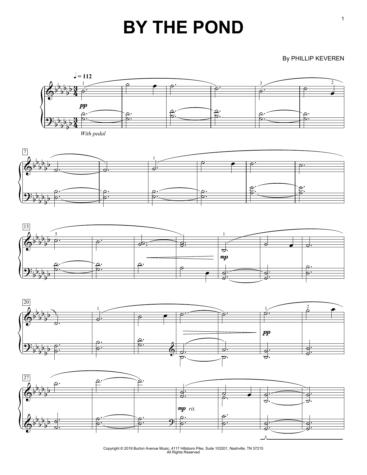 Download Phillip Keveren By The Pond Sheet Music and learn how to play Piano Solo PDF digital score in minutes