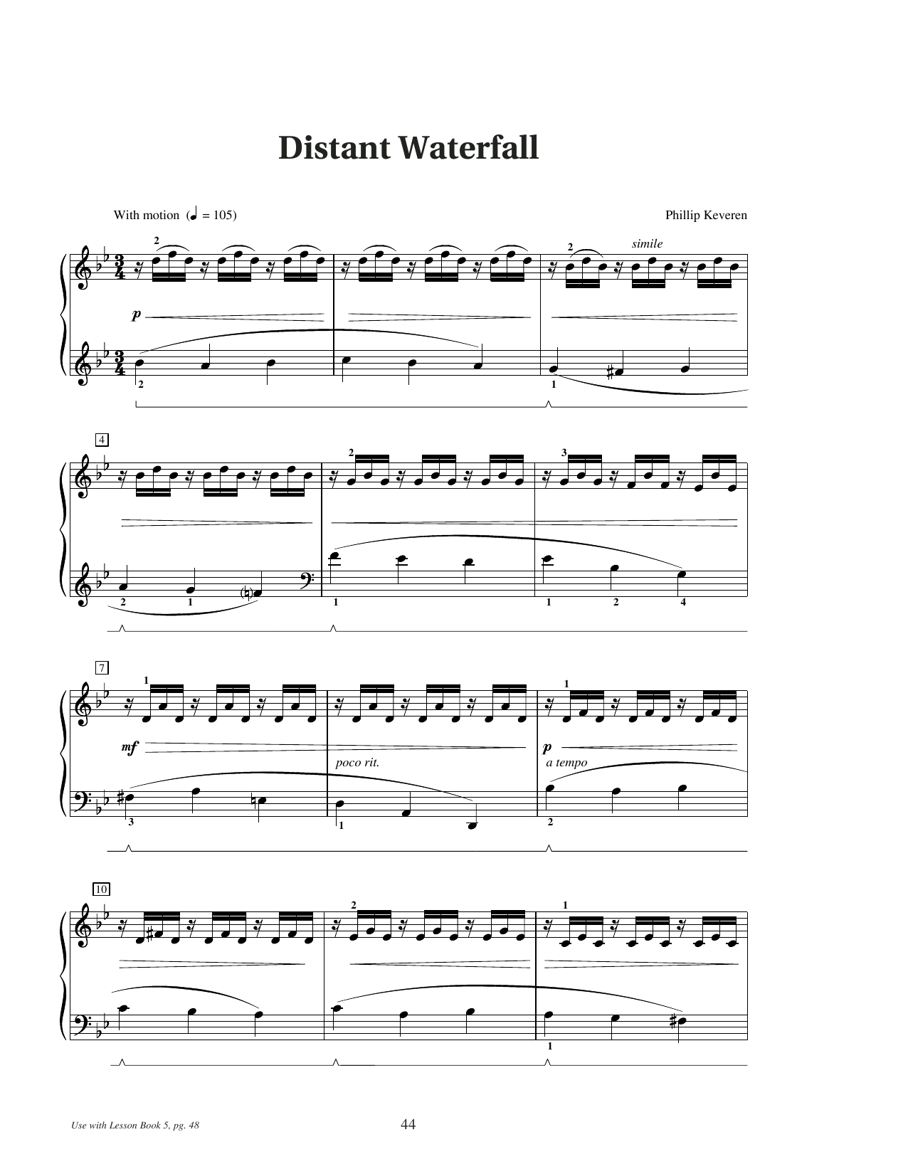 Download Phillip Keveren Distant Waterfall Sheet Music and learn how to play Educational Piano PDF digital score in minutes