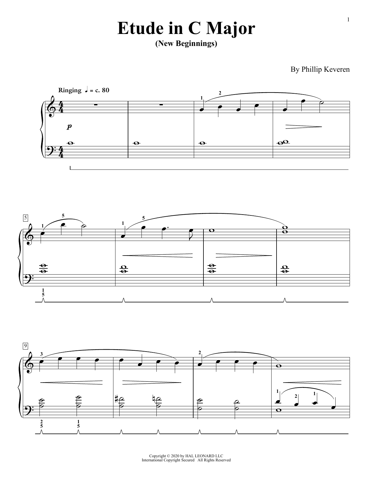 Download Phillip Keveren Etude In C Major (New Beginnings) Sheet Music and learn how to play Piano Solo PDF digital score in minutes