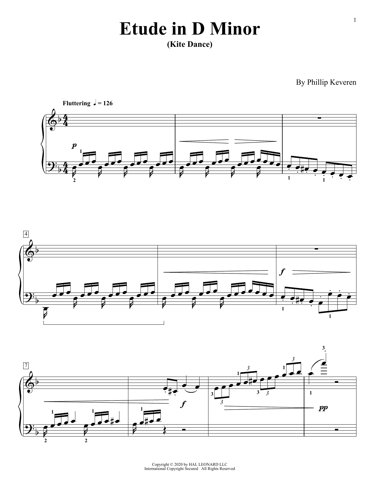 Download Phillip Keveren Etude In D Minor (Kite Dance) Sheet Music and learn how to play Piano Solo PDF digital score in minutes