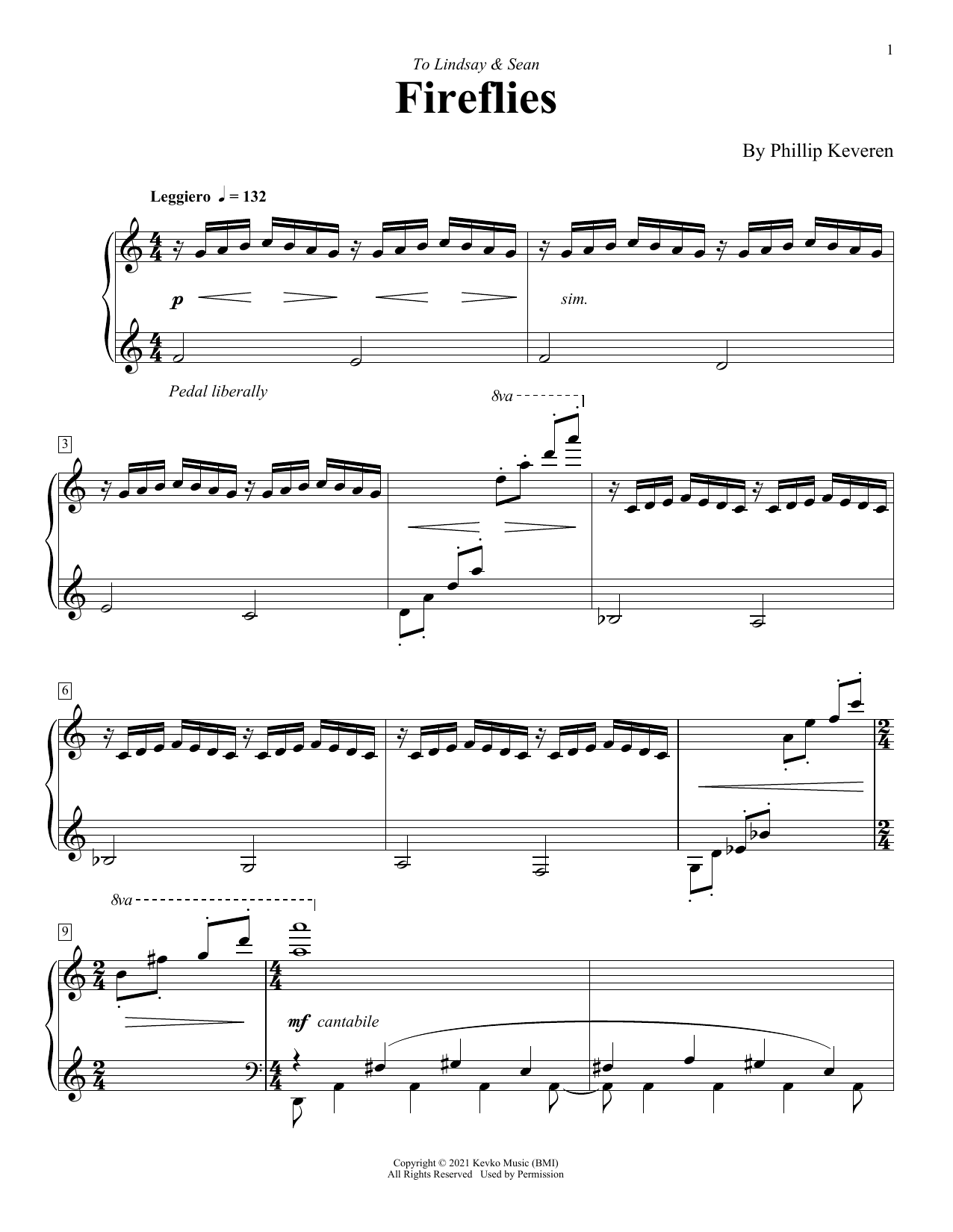 Download Phillip Keveren Fireflies Sheet Music and learn how to play Piano Solo PDF digital score in minutes