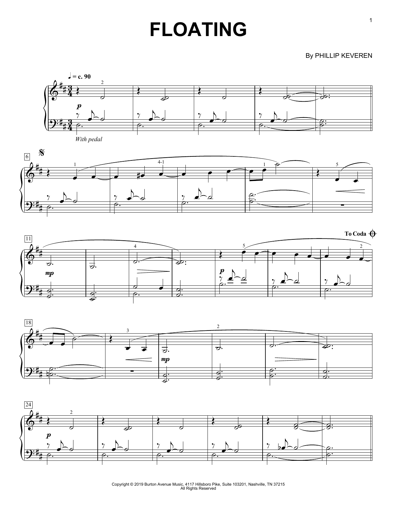 Download Phillip Keveren Floating Sheet Music and learn how to play Piano Solo PDF digital score in minutes