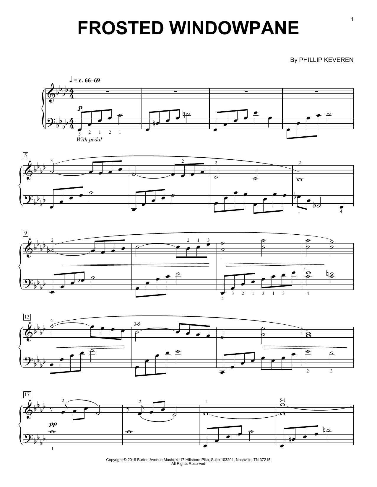 Download Phillip Keveren Frosted Windowpane Sheet Music and learn how to play Piano Solo PDF digital score in minutes