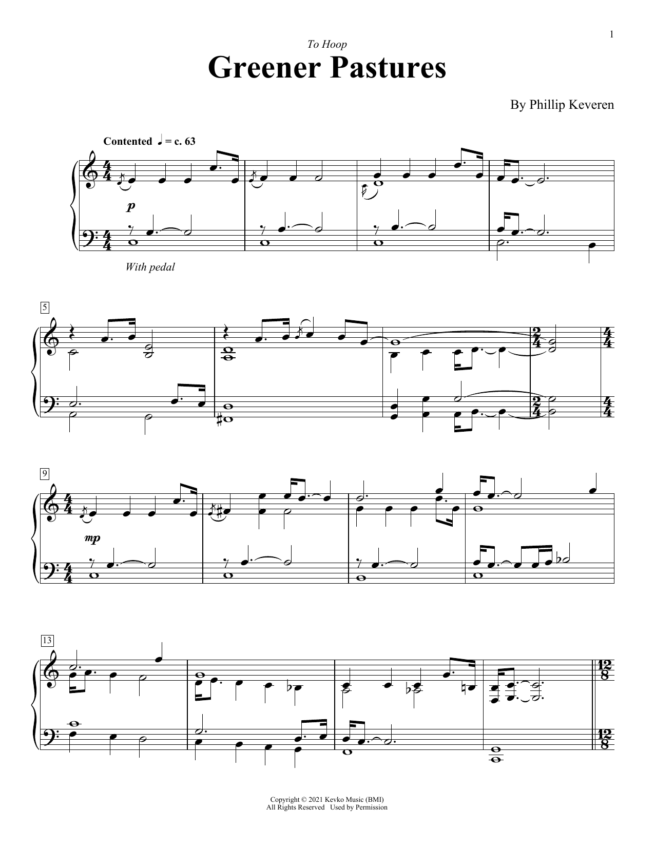 Download Phillip Keveren Greener Pastures Sheet Music and learn how to play Piano Solo PDF digital score in minutes
