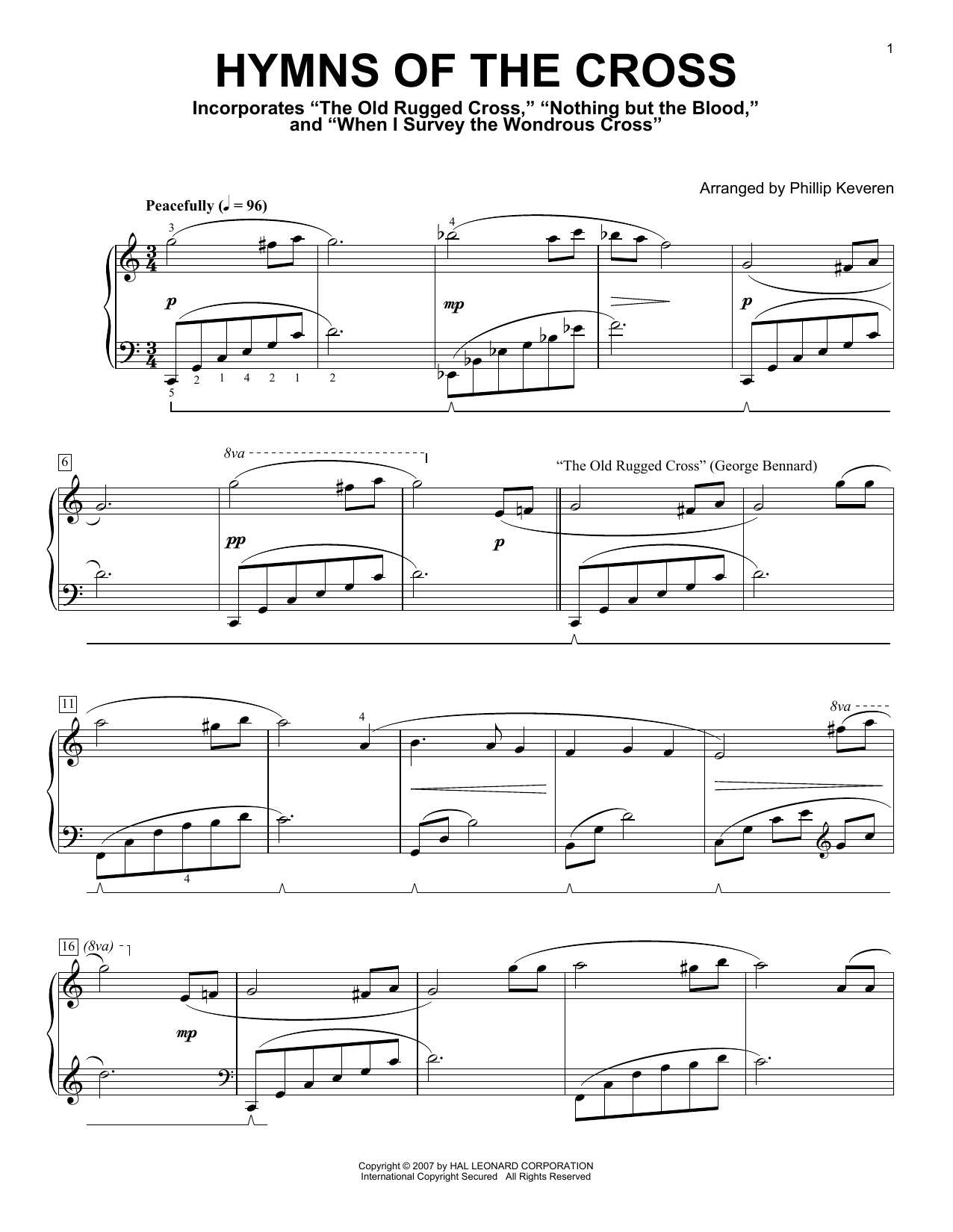 Download Phillip Keveren Hymns Of The Cross Sheet Music and learn how to play Piano Solo PDF digital score in minutes