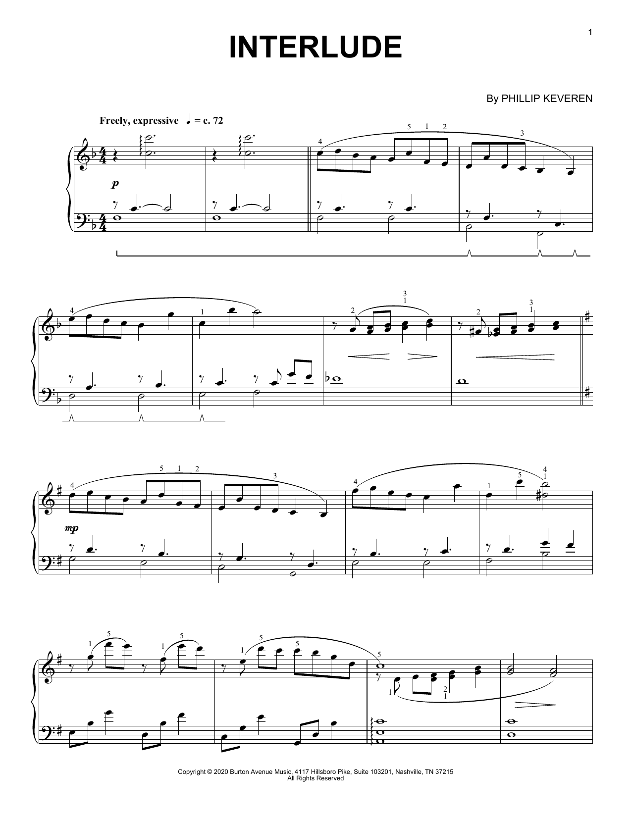 Download Phillip Keveren Interlude Sheet Music and learn how to play Piano Solo PDF digital score in minutes