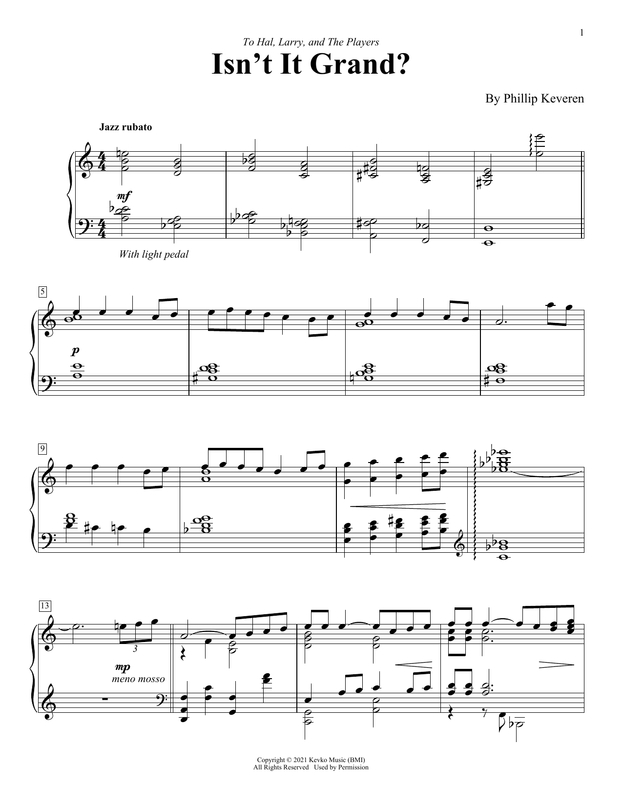 Download Phillip Keveren Isn't It Grand? Sheet Music and learn how to play Piano Solo PDF digital score in minutes