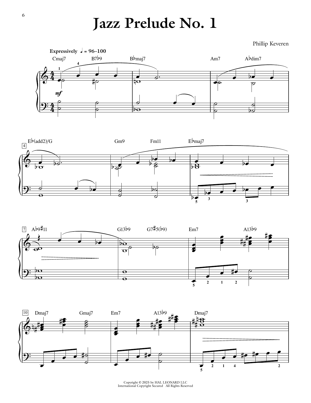 Download Phillip Keveren Jazz Prelude No. 1 Sheet Music and learn how to play Piano Solo PDF digital score in minutes