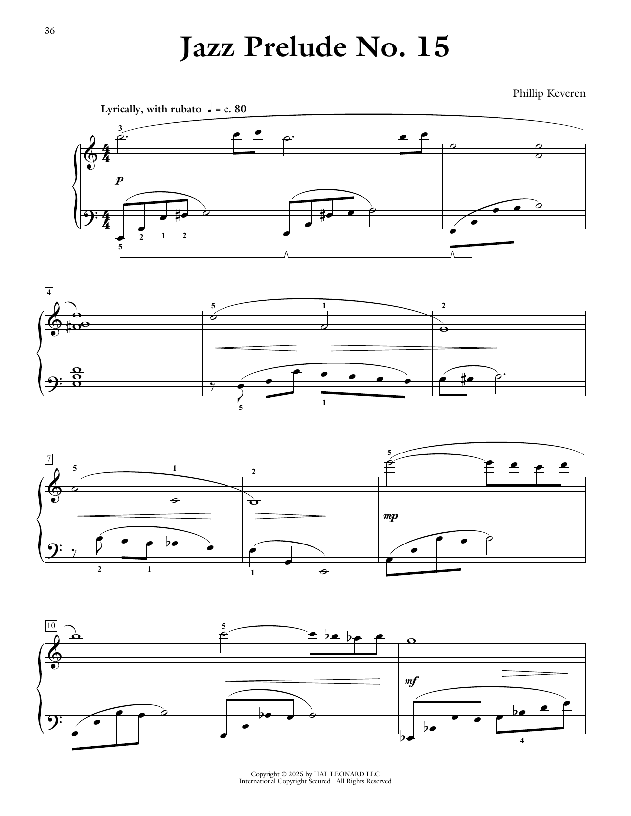 Download Phillip Keveren Jazz Prelude No. 15 Sheet Music and learn how to play Piano Solo PDF digital score in minutes
