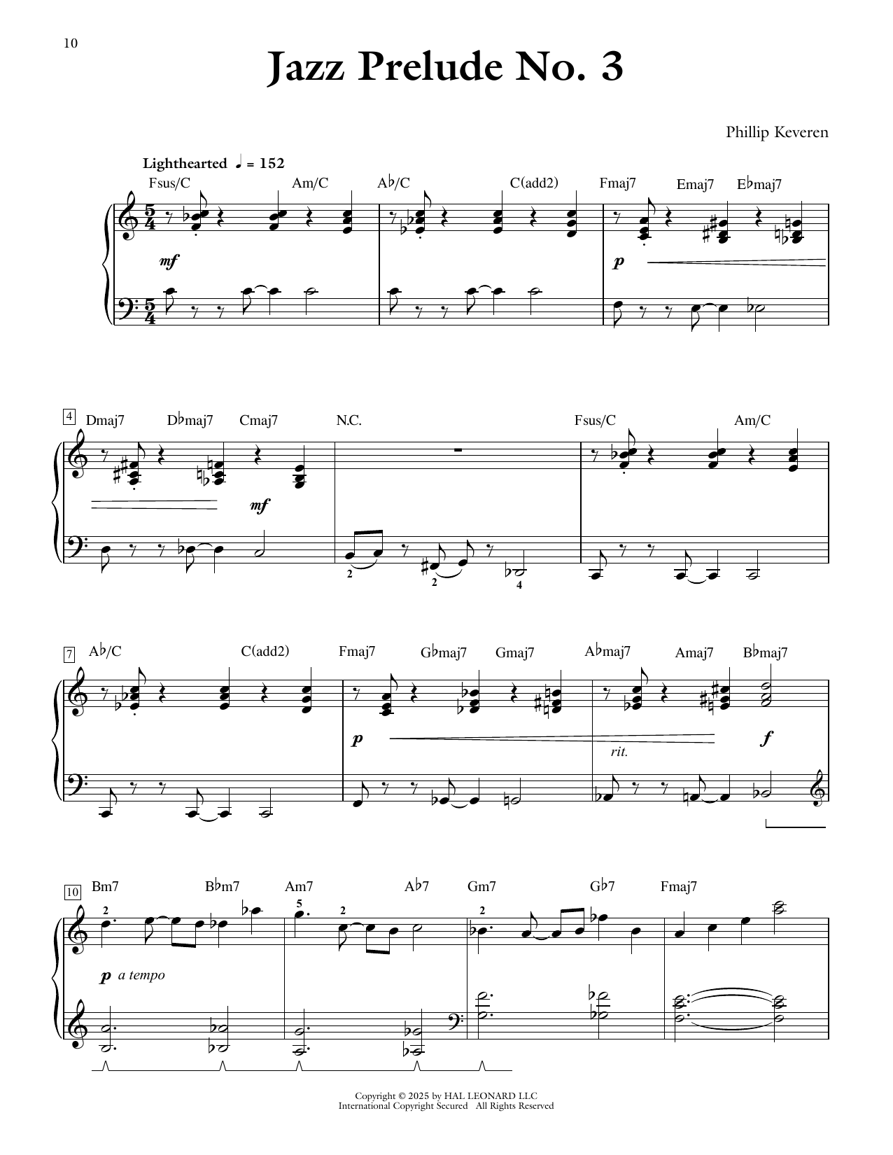 Download Phillip Keveren Jazz Prelude No. 3 Sheet Music and learn how to play Piano Solo PDF digital score in minutes