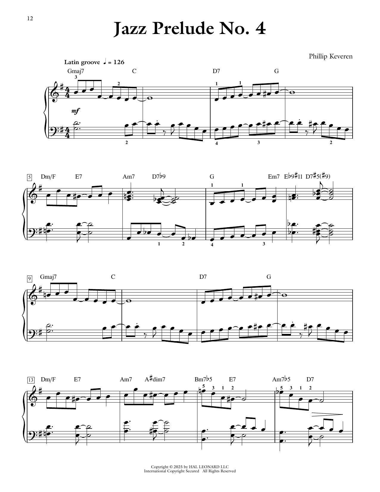 Download Phillip Keveren Jazz Prelude No. 4 Sheet Music and learn how to play Piano Solo PDF digital score in minutes