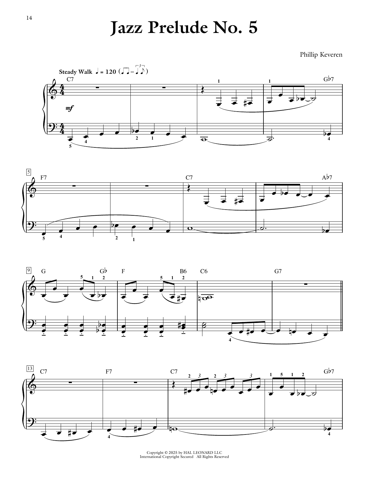 Download Phillip Keveren Jazz Prelude No. 5 Sheet Music and learn how to play Piano Solo PDF digital score in minutes