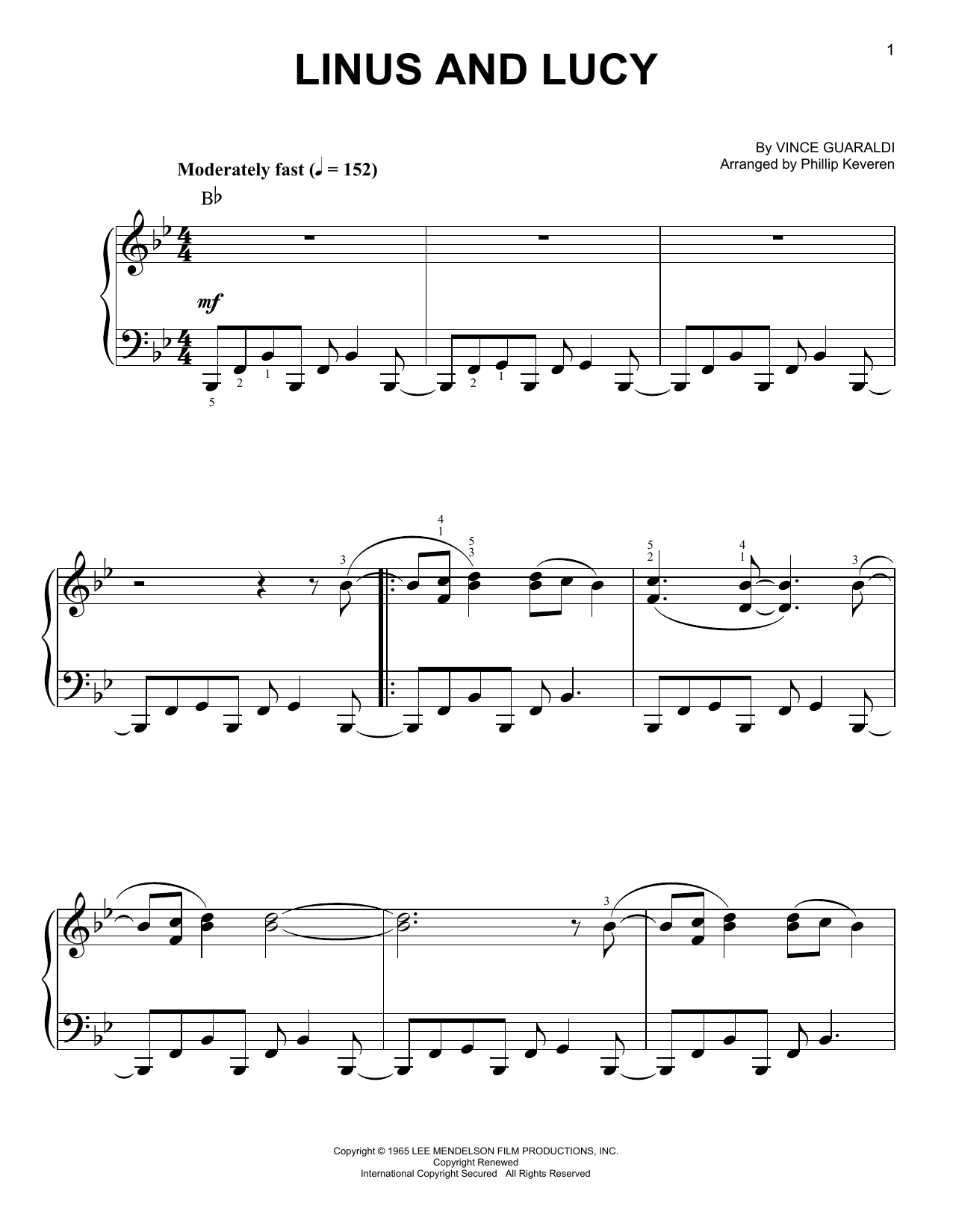 Download Vince Guaraldi Linus And Lucy Sheet Music and learn how to play Easy Piano PDF digital score in minutes