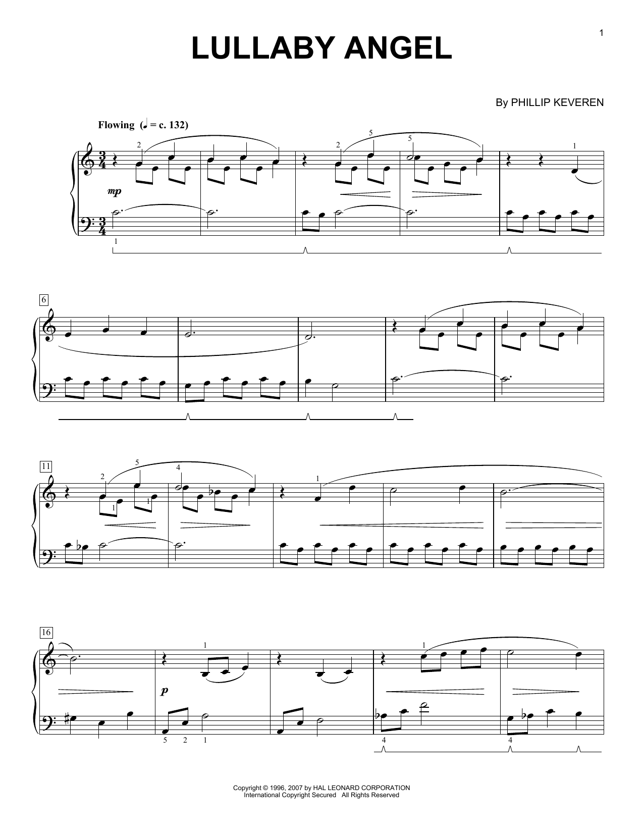 Download Phillip Keveren Lullaby Angel Sheet Music and learn how to play Piano Solo PDF digital score in minutes