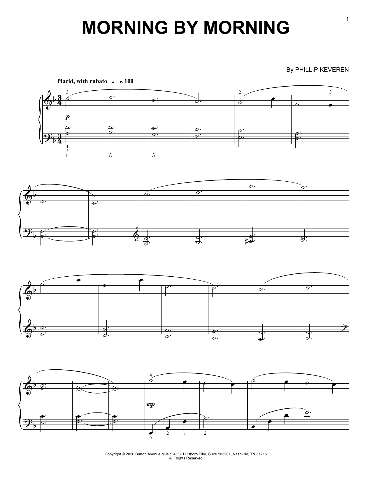 Download Phillip Keveren Morning By Morning Sheet Music and learn how to play Piano Solo PDF digital score in minutes