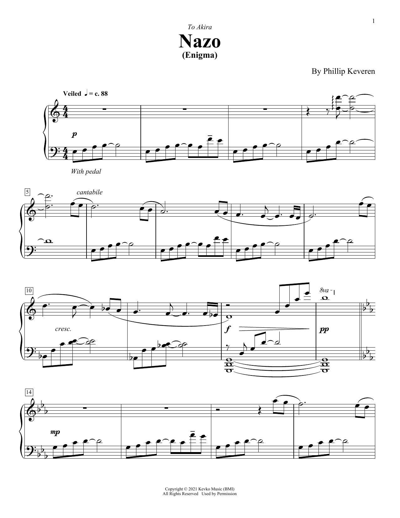 Download Phillip Keveren Nazo (Enigma) Sheet Music and learn how to play Piano Solo PDF digital score in minutes
