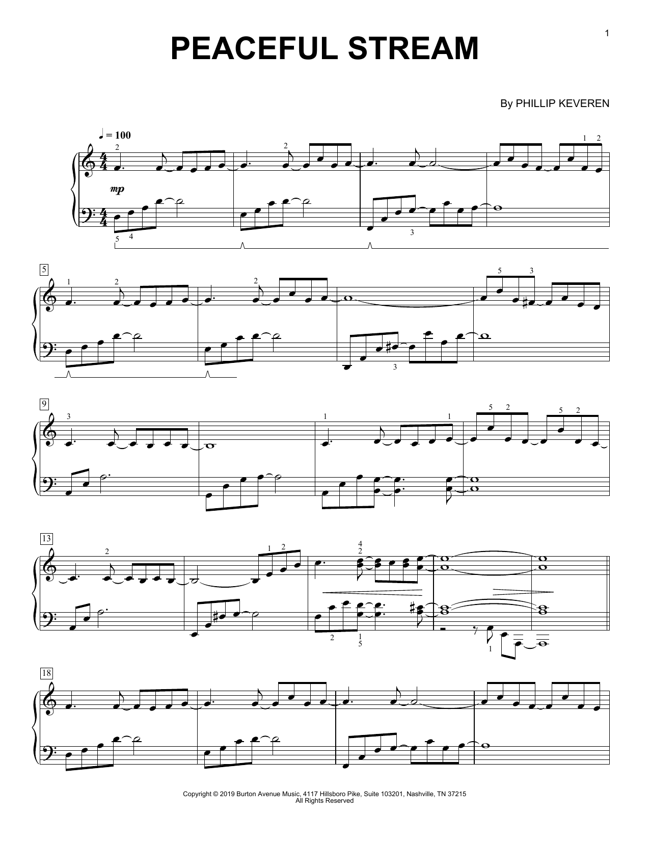 Download Phillip Keveren Peaceful Stream Sheet Music and learn how to play Piano Solo PDF digital score in minutes