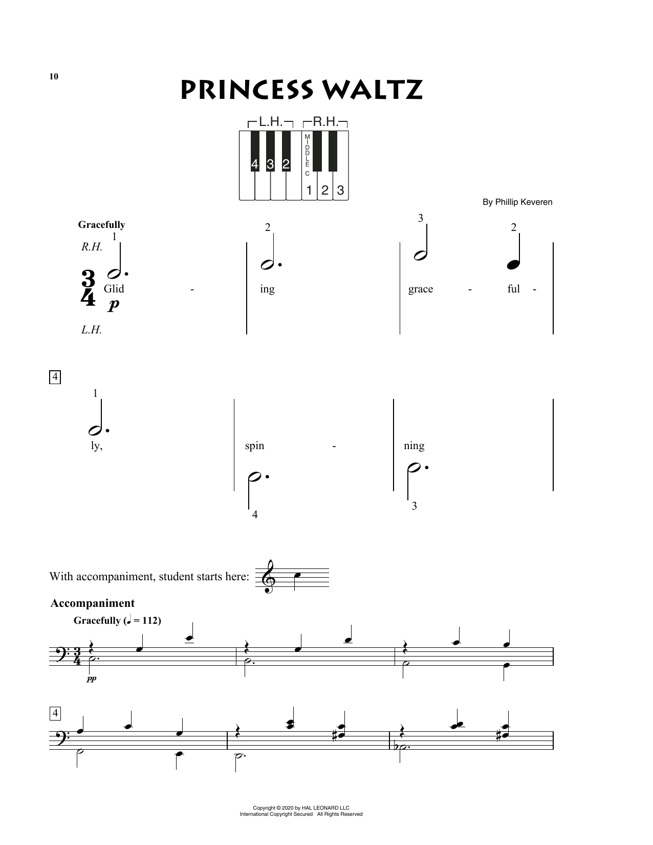 Download Phillip Keveren Princess Waltz Sheet Music and learn how to play Big Note Piano PDF digital score in minutes