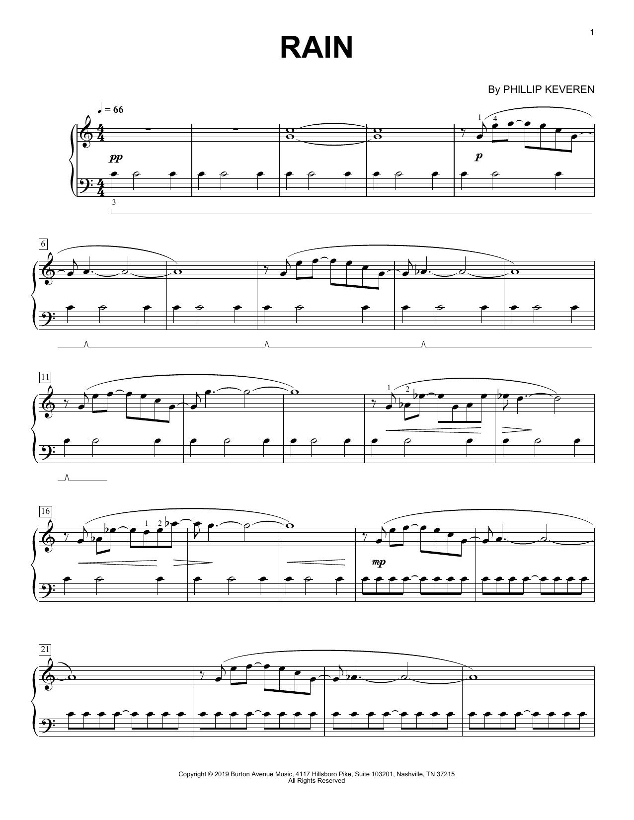 Download Phillip Keveren Rain Sheet Music and learn how to play Piano Solo PDF digital score in minutes