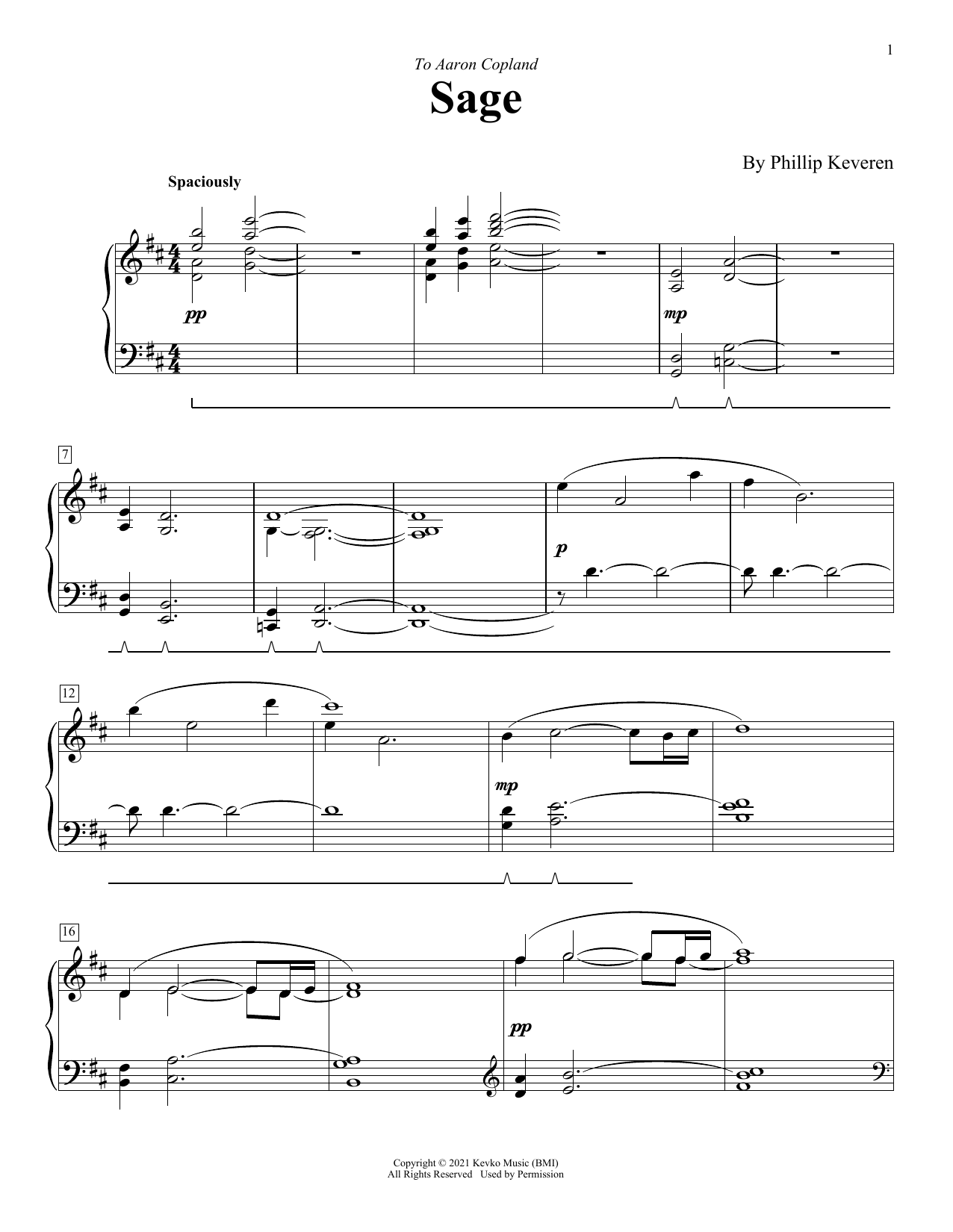 Download Phillip Keveren Sage Sheet Music and learn how to play Piano Solo PDF digital score in minutes