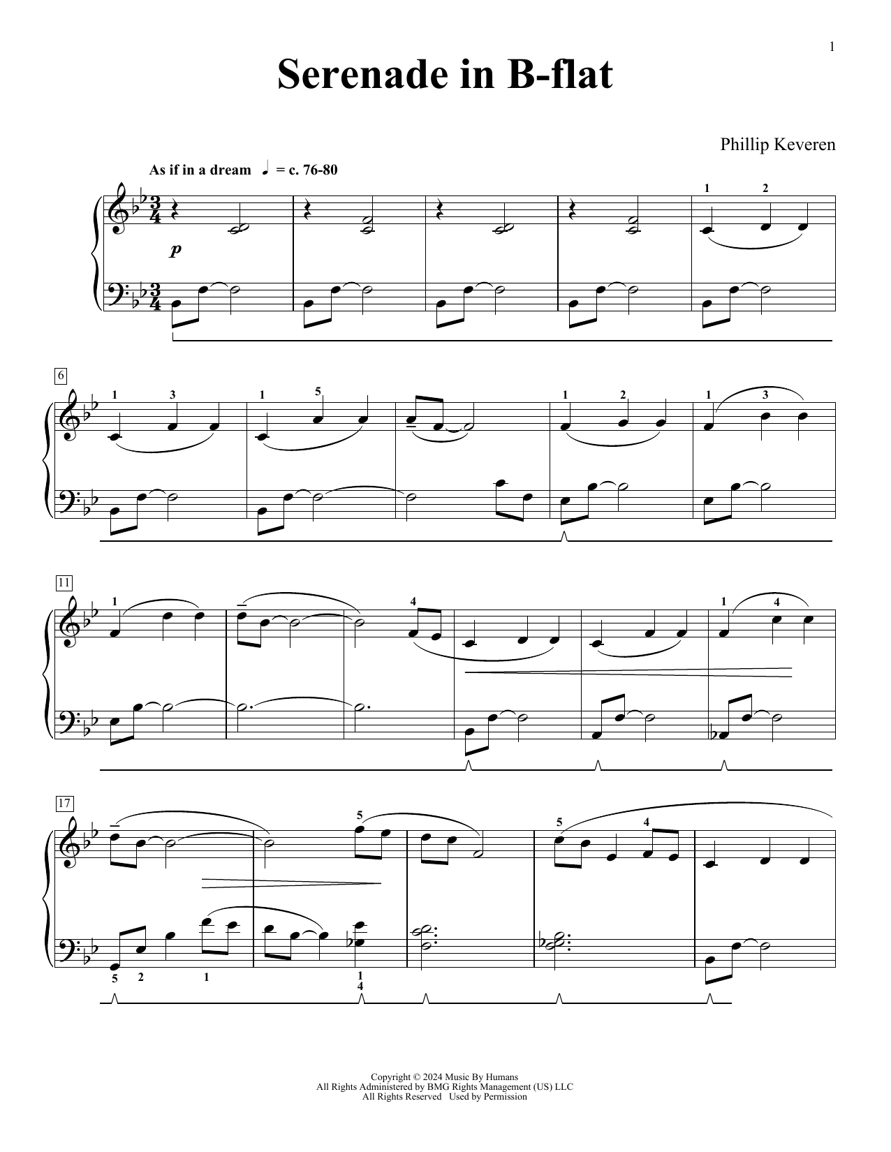 Download Phillip Keveren Serenade In B-flat (Our Newborn Blessing) Sheet Music and learn how to play Piano Solo PDF digital score in minutes