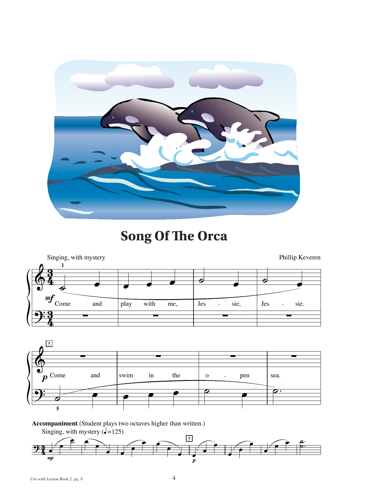 Download Various Song Of The Orca Sheet Music and learn how to play Educational Piano PDF digital score in minutes