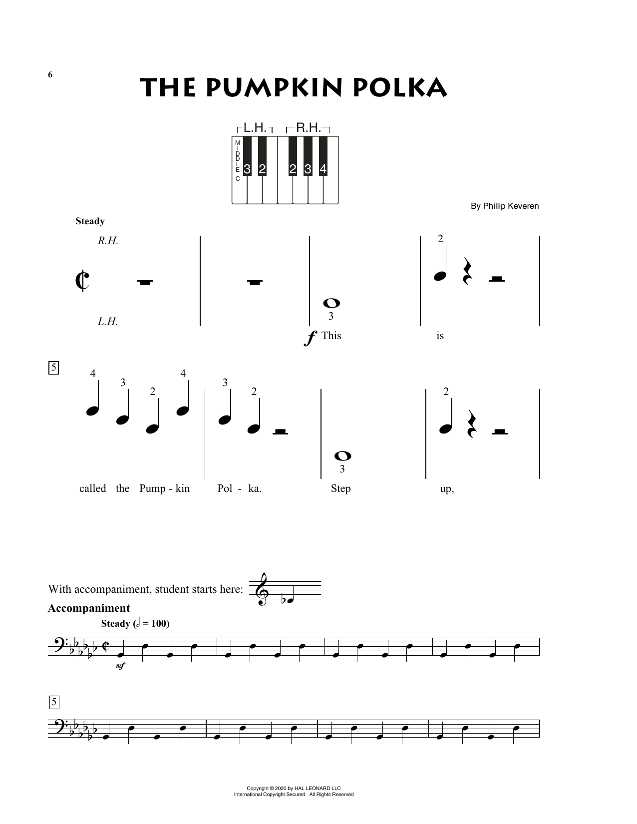 Download Phillip Keveren The Pumpkin Polka Sheet Music and learn how to play Big Note Piano PDF digital score in minutes