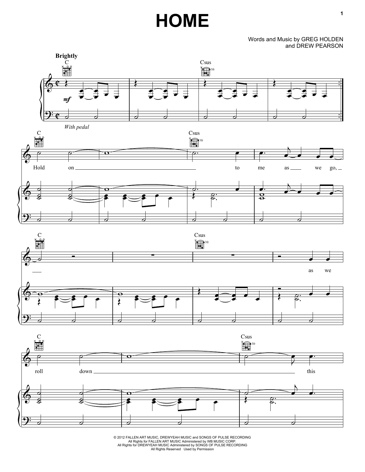 Download Phillip Phillips Home Sheet Music and learn how to play SPREP PDF digital score in minutes