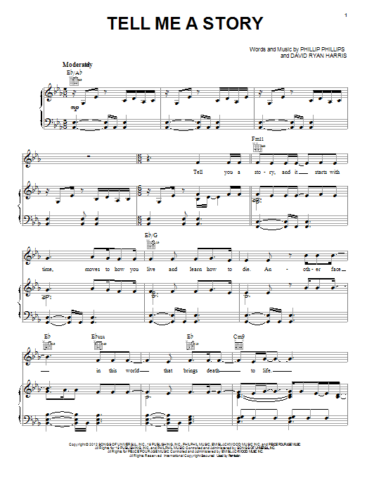 Download Phillip Phillips Tell Me A Story Sheet Music and learn how to play Piano, Vocal & Guitar (Right-Hand Melody) PDF digital score in minutes