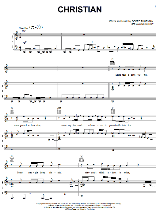 Download Phillips, Craig & Dean Christian Sheet Music and learn how to play Piano, Vocal & Guitar (Right-Hand Melody) PDF digital score in minutes