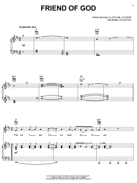 Download Phillips, Craig & Dean Friend Of God Sheet Music and learn how to play Piano, Vocal & Guitar (Right-Hand Melody) PDF digital score in minutes