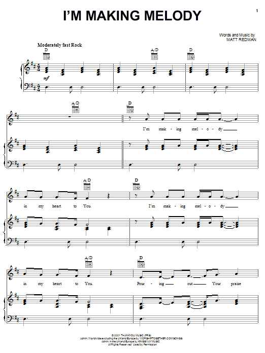 Download Phillips, Craig & Dean I'm Making Melody Sheet Music and learn how to play Piano, Vocal & Guitar (Right-Hand Melody) PDF digital score in minutes