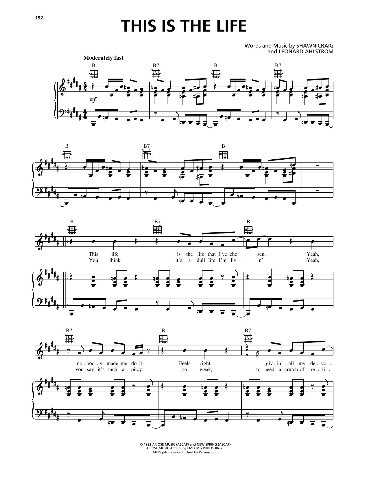 Download Phillips, Craig & Dean This Is The Life Sheet Music and learn how to play Piano, Vocal & Guitar Chords (Right-Hand Melody) PDF digital score in minutes