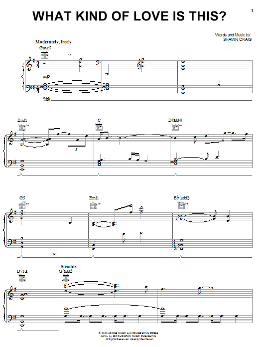 Download Phillips, Craig & Dean What Kind Of Love Is This Sheet Music and learn how to play Piano, Vocal & Guitar (Right-Hand Melody) PDF digital score in minutes
