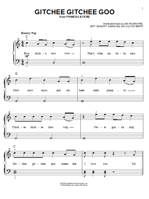 Download Danny Jacob Gitchee Gitchee Goo Sheet Music and learn how to play Easy Piano PDF digital score in minutes