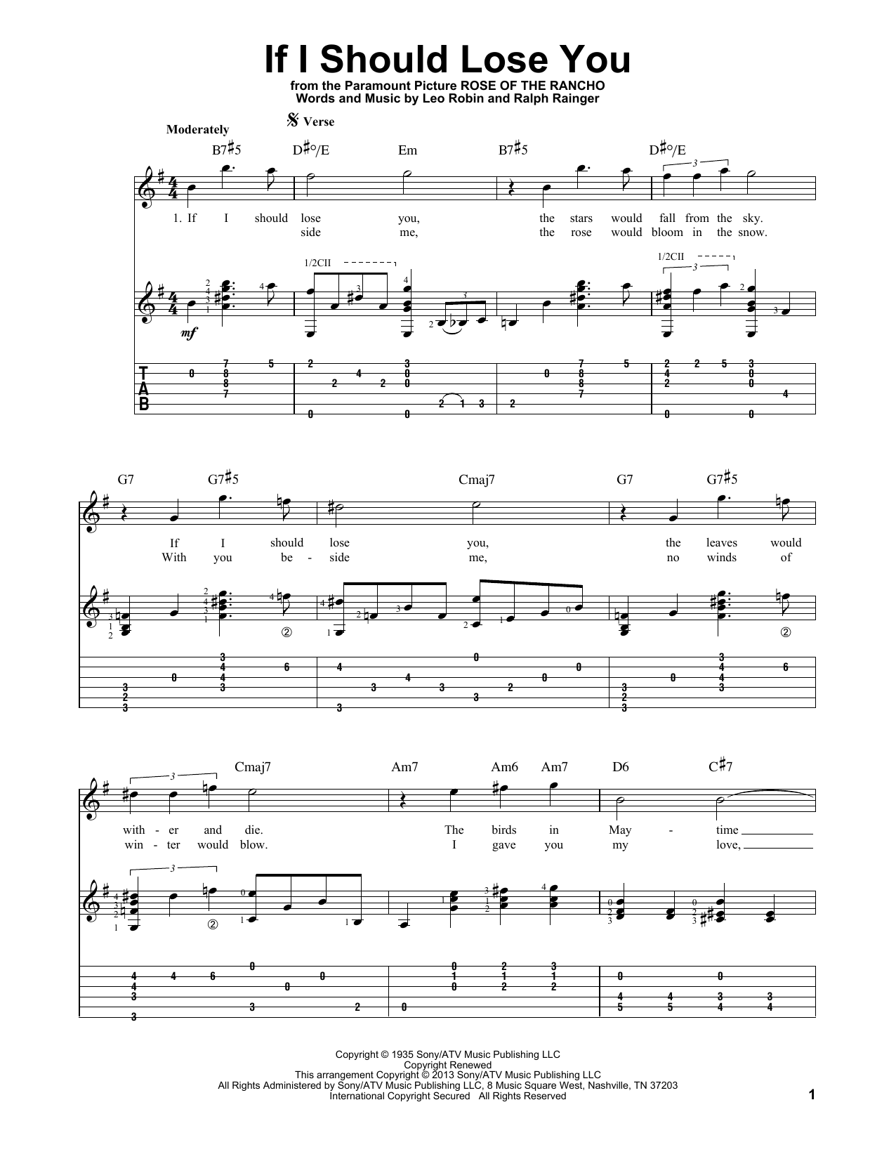 Download Phineas Newborn If I Should Lose You Sheet Music and learn how to play Guitar Tab PDF digital score in minutes