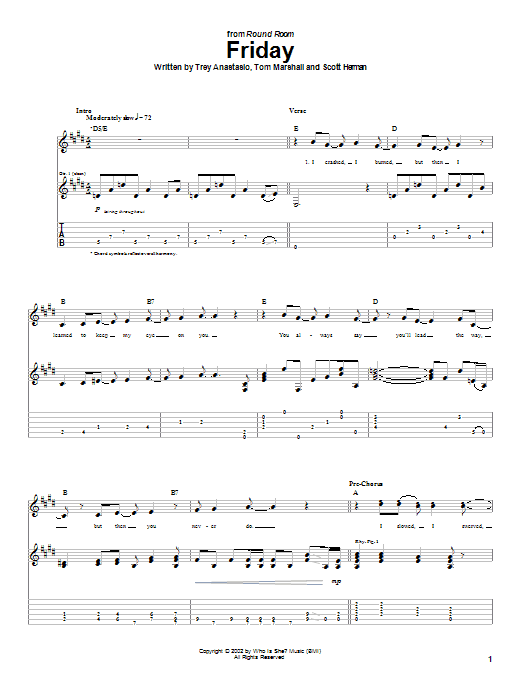 Download Phish Friday Sheet Music and learn how to play Guitar Tab PDF digital score in minutes