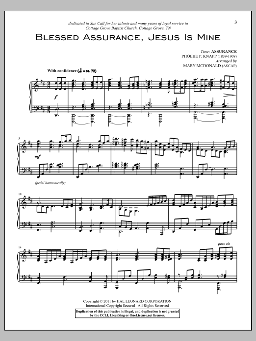 Download Phoebe Palmer Knapp Blessed Assurance Sheet Music and learn how to play Melody Line, Lyrics & Chords PDF digital score in minutes
