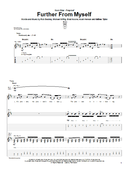 Download Pillar Further From Myself Sheet Music and learn how to play Guitar Tab PDF digital score in minutes