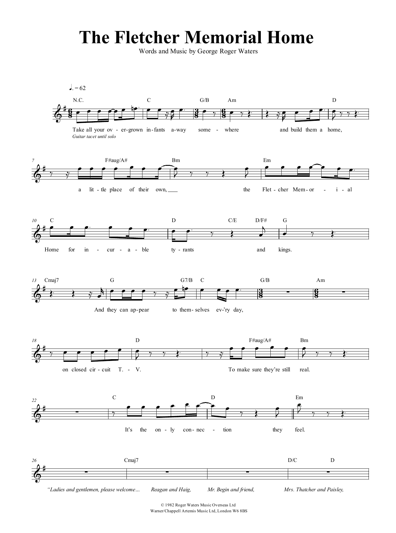 Download Pink Floyd The Fletcher Memorial Home Sheet Music and learn how to play Drums PDF digital score in minutes