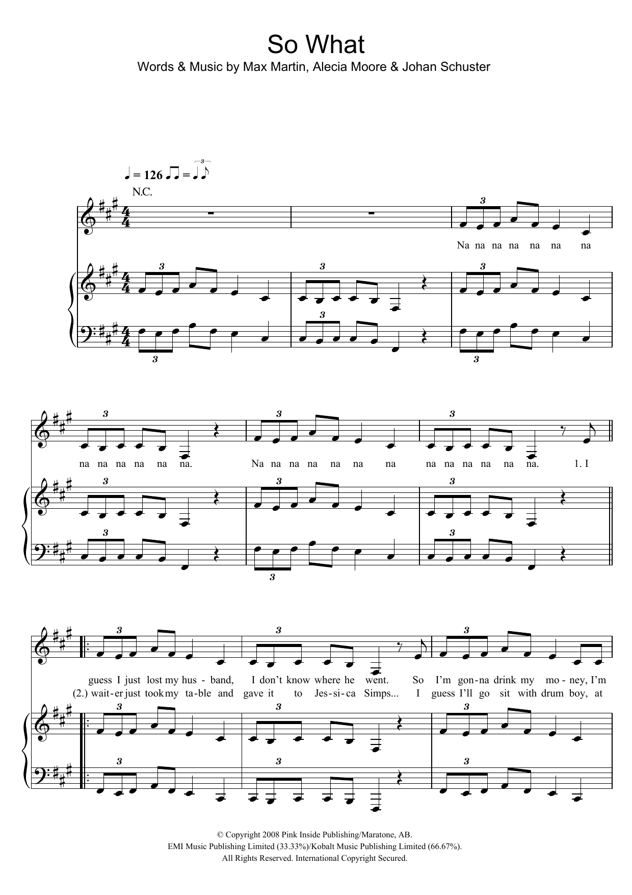 Download Pink So What Sheet Music and learn how to play Beginner Piano PDF digital score in minutes