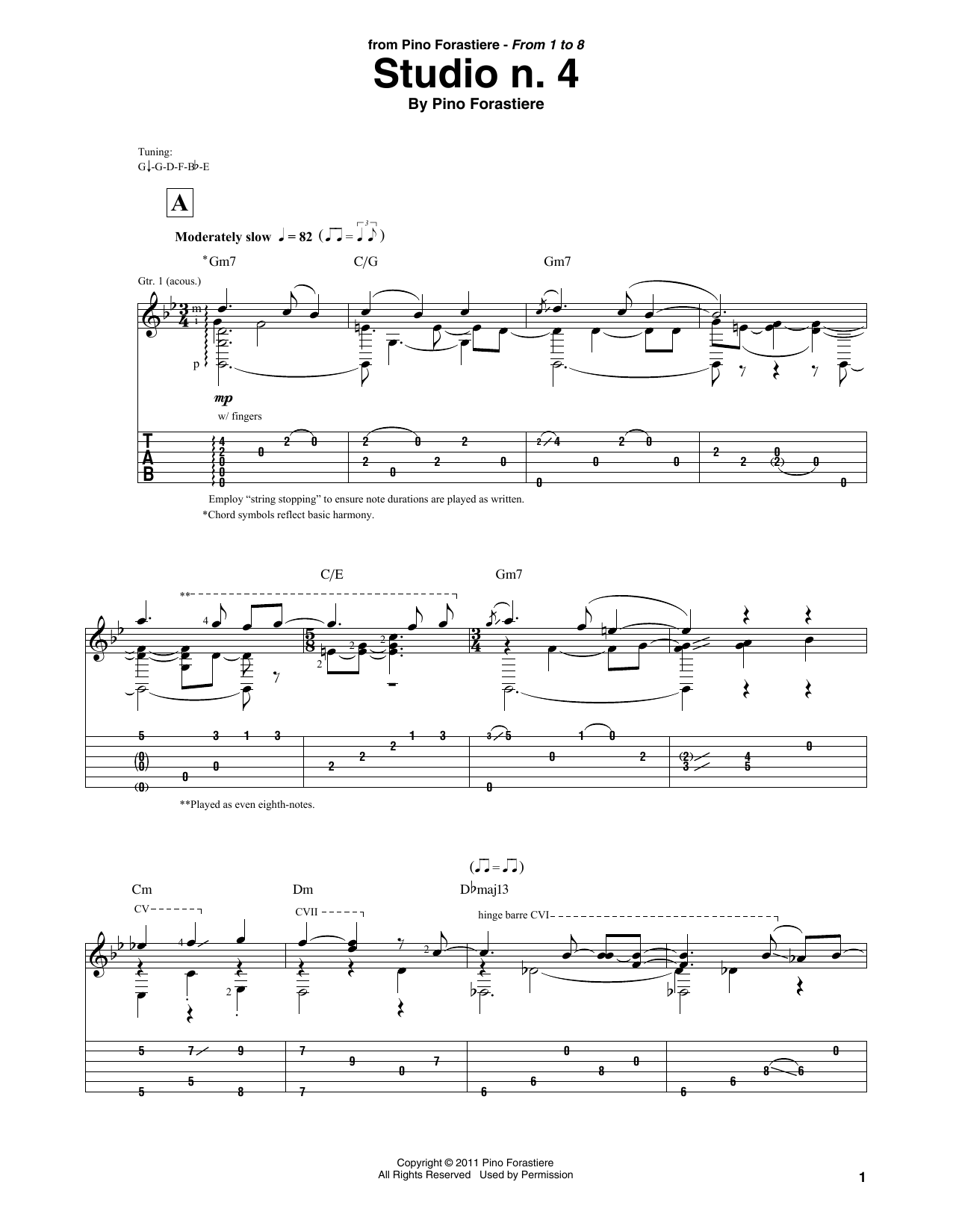 Download Pino Forastiere Studio n. 4 Sheet Music and learn how to play Solo Guitar PDF digital score in minutes