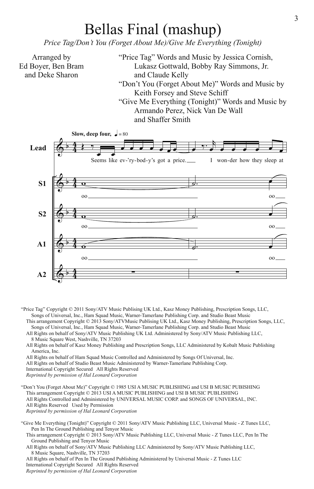 Download Deke Sharon Bellas Finals (Mashup from Pitch Perfect) Sheet Music and learn how to play SSA PDF digital score in minutes