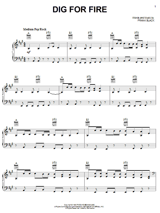 Download Pixies Dig For Fire Sheet Music and learn how to play Piano, Vocal & Guitar (Right-Hand Melody) PDF digital score in minutes