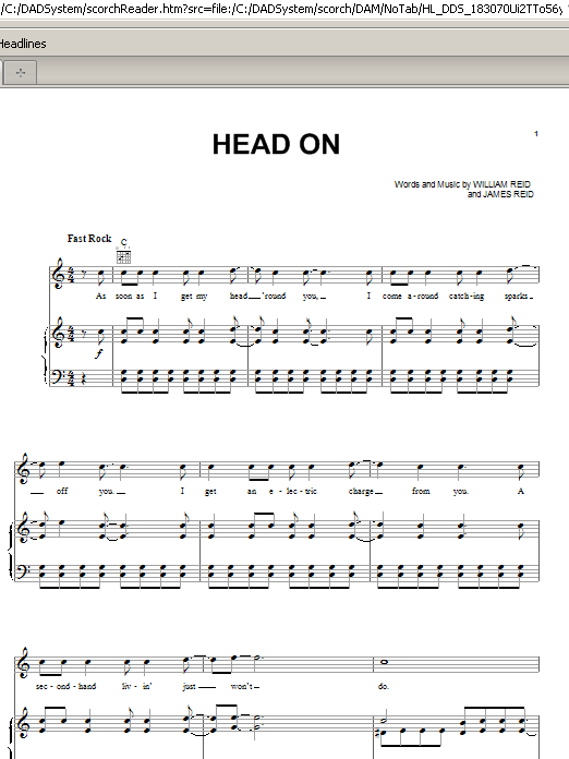 Download Pixies Head On Sheet Music and learn how to play Piano, Vocal & Guitar (Right-Hand Melody) PDF digital score in minutes