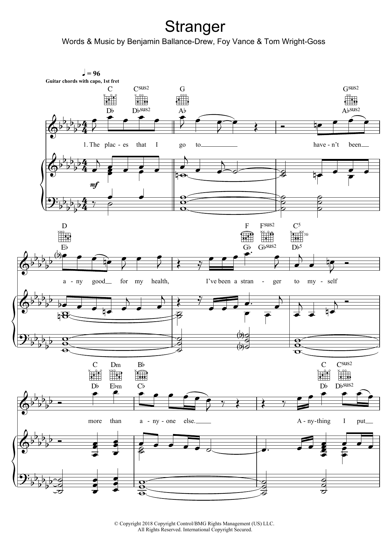 Download Plan B Stranger Sheet Music and learn how to play Piano, Vocal & Guitar (Right-Hand Melody) PDF digital score in minutes